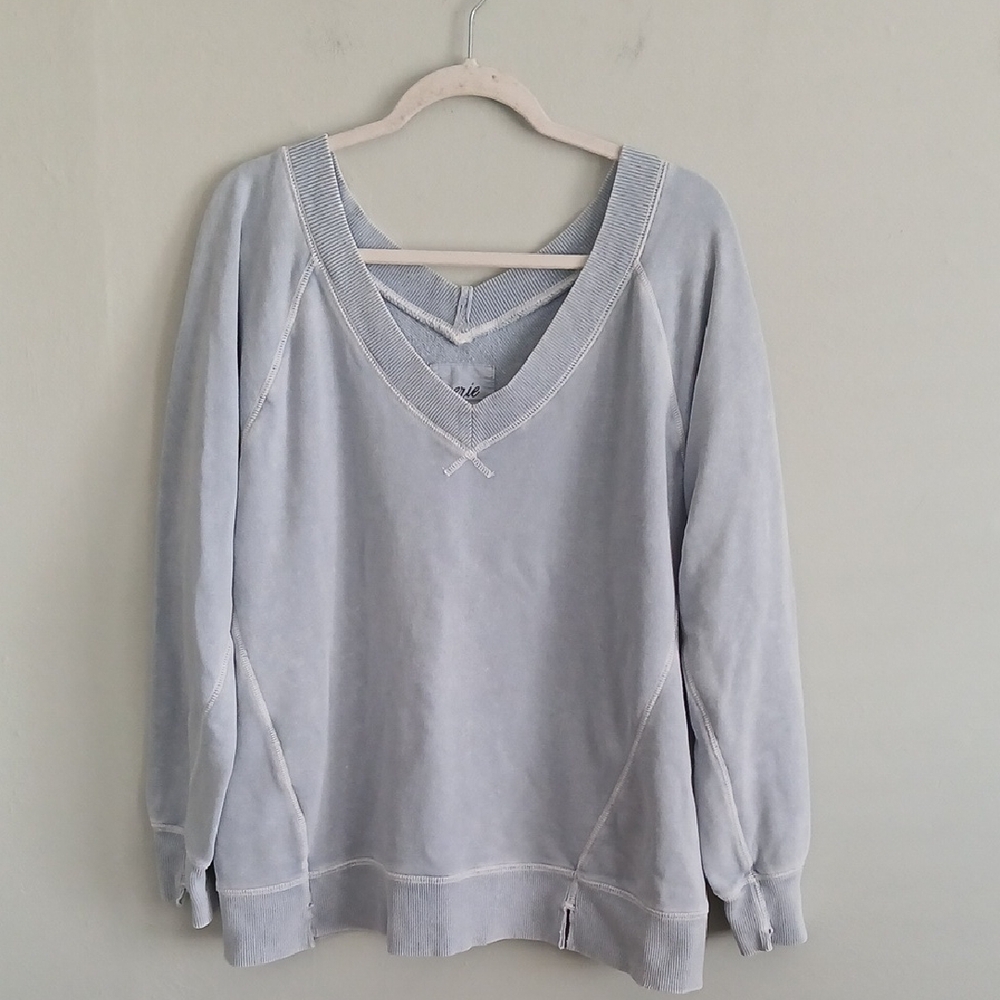 Aerie Woman's Light Blue V-Neck Sweatshirt Size XS